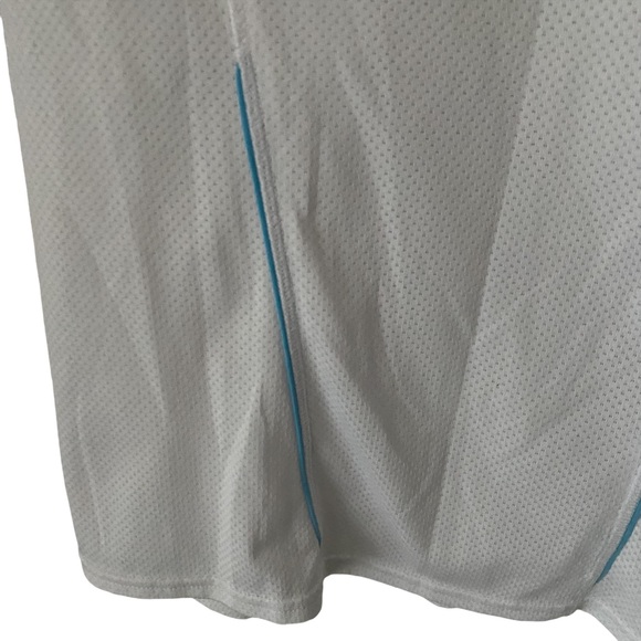 Adidas size Large Formotion white with blue stripes short sleeve tee shirt EUC - Picture 8 of 9